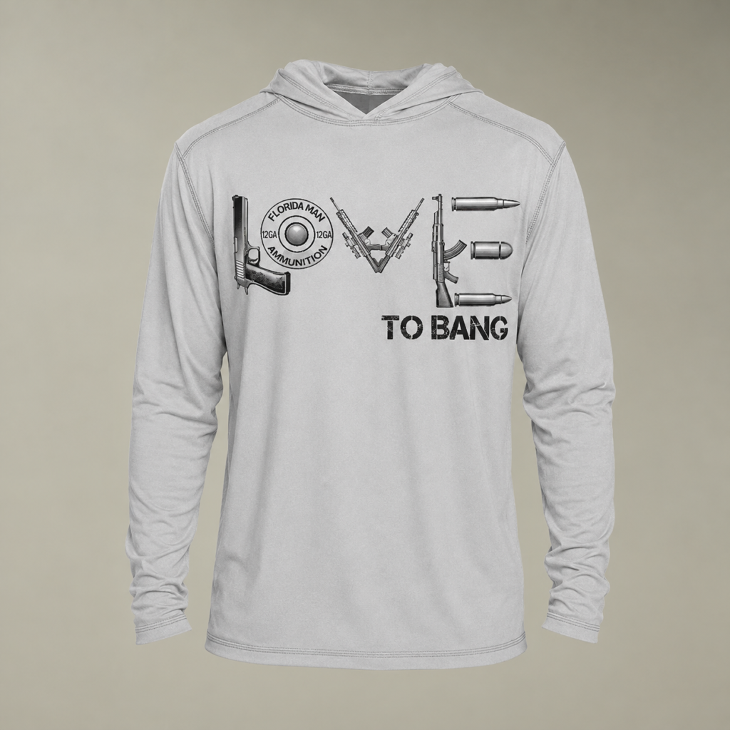 Florida Man Ammunition® Love to Bang Performance Solar Hoodie | UPF 50+ Moisture-Wicking Sun Shirt